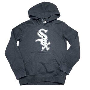 MLB Chicago White Sox Pullover Hoodie YOUTH SMALL (8) Black White Logo Baseball